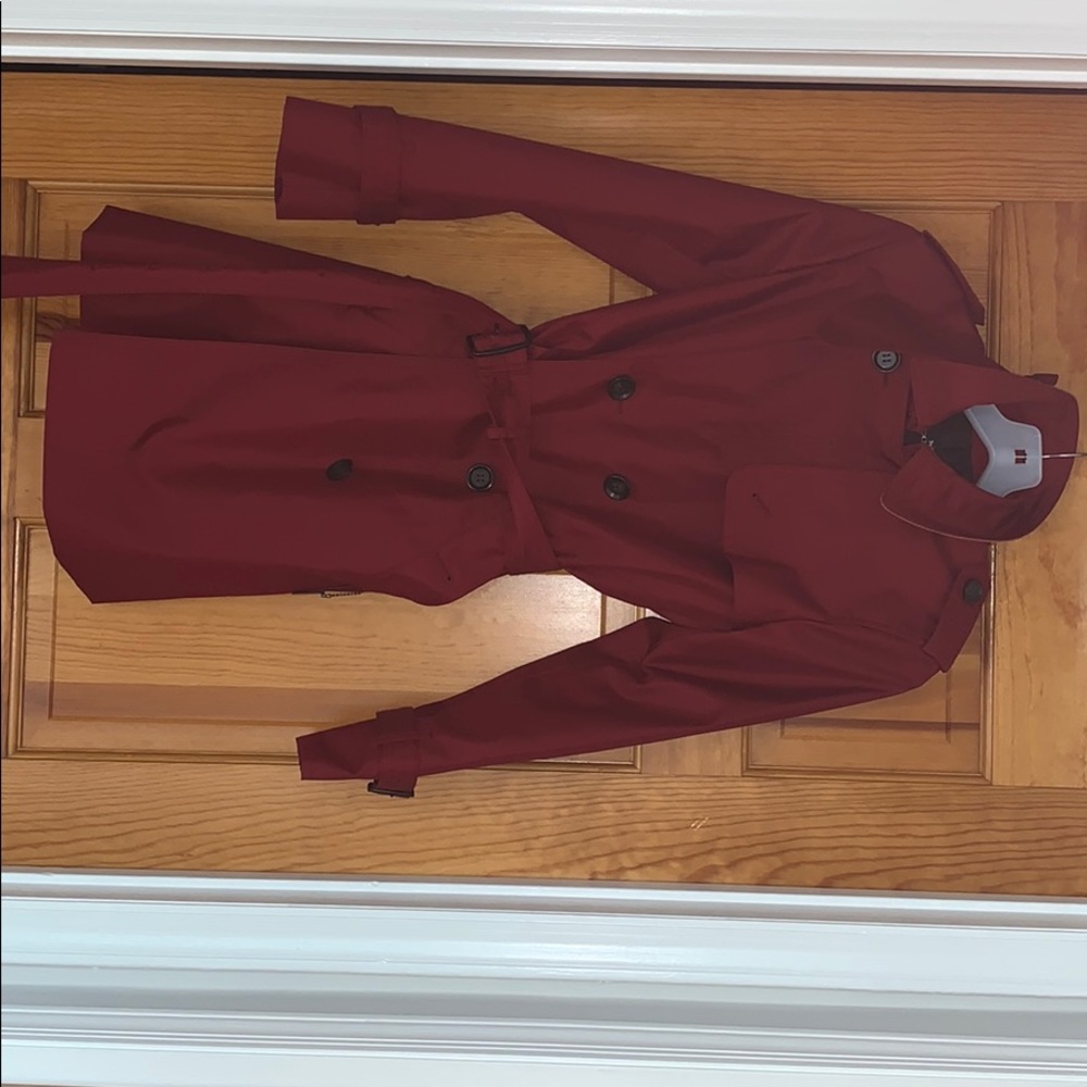 Burgundy coach rain poncho